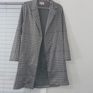 Plaid Open Front Jacket